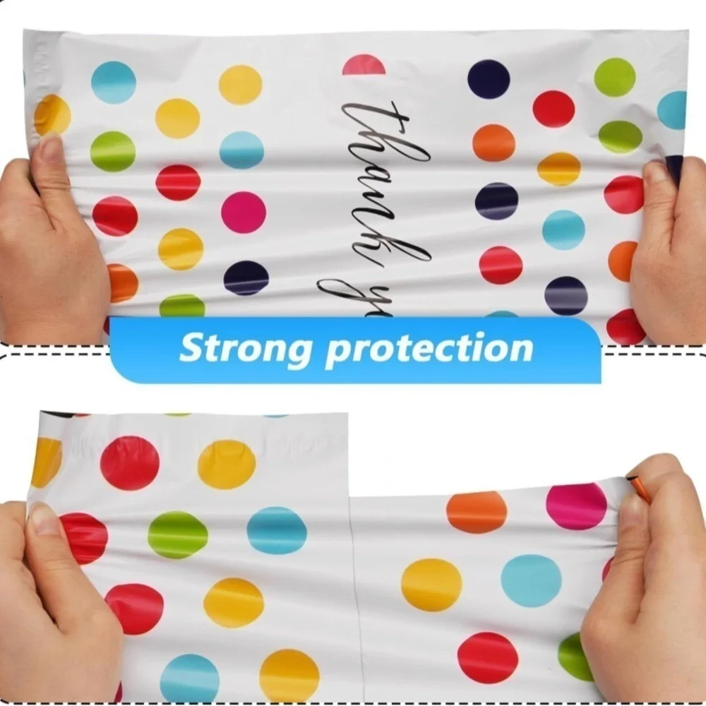 10 Count Polymailer Size Variety Bundle - HAPPY DOTS  (5/6x9 + 5/14x17)